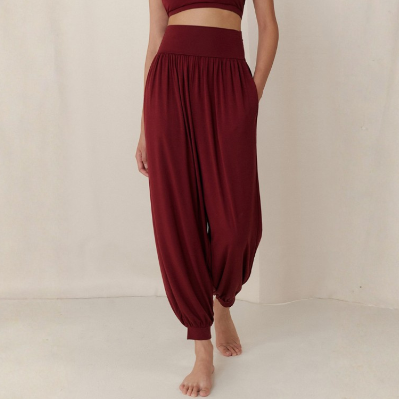 Sarouel de yoga fluide, coupe taille haute – vue 4