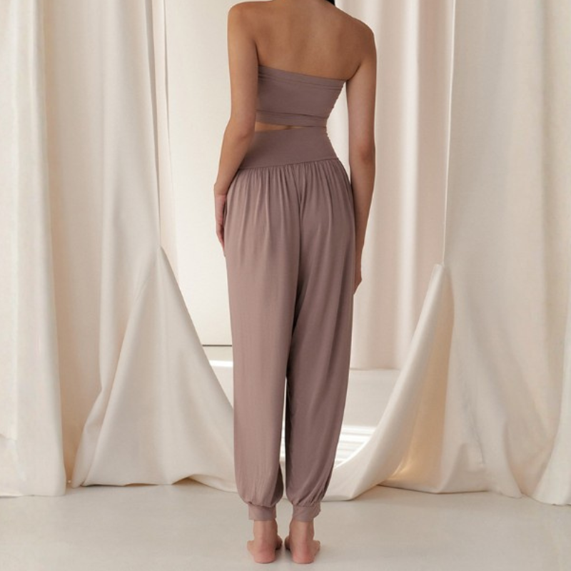 Sarouel de yoga fluide, coupe taille haute – vue 12