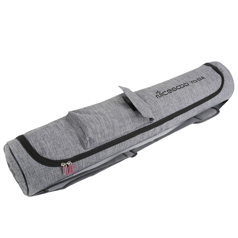 Sac de transport tapis de yoga en toile gris – vue 5