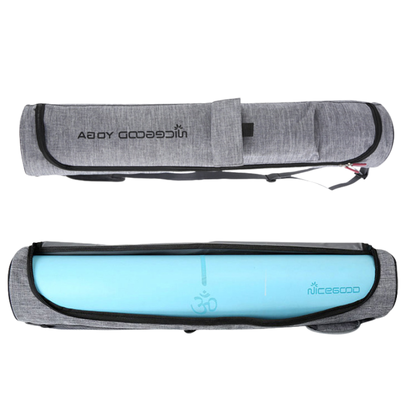 Sac de transport tapis de yoga en toile gris – vue 7