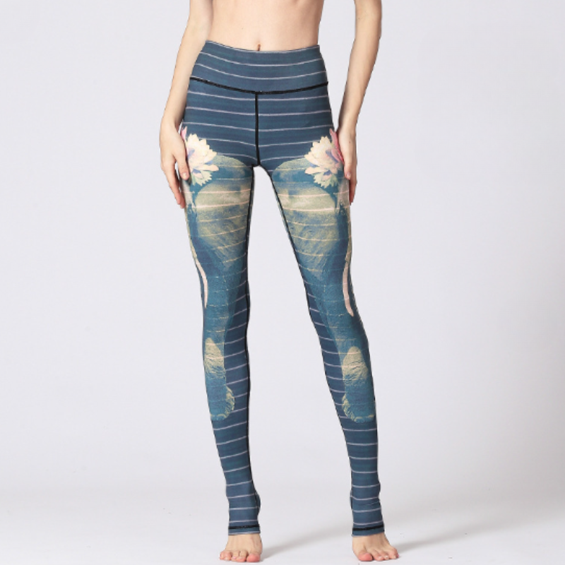 Legging yoga taille haute lotus aquarelle – vue 8