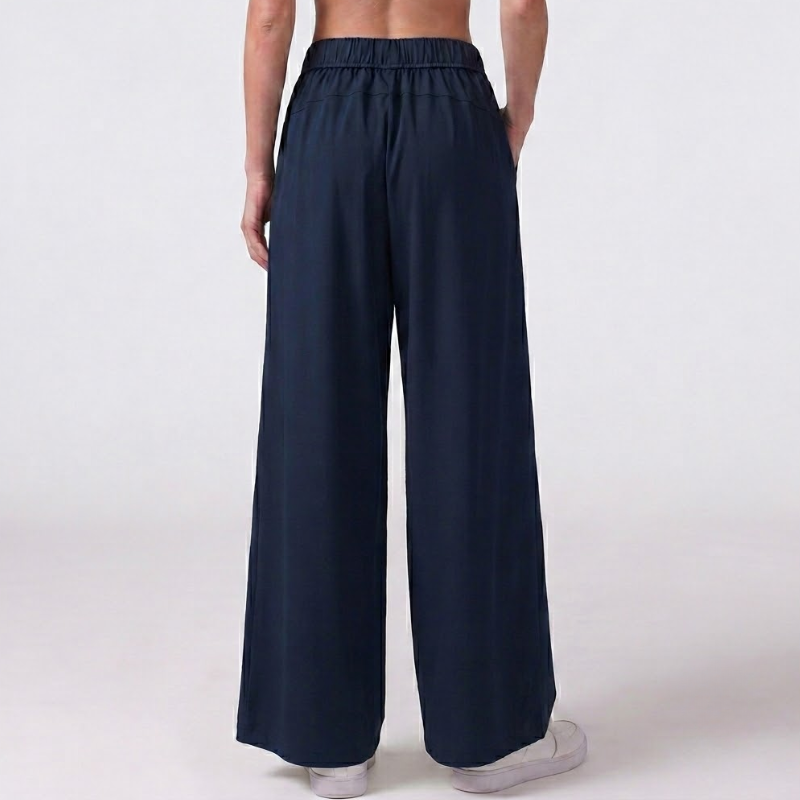 Pantalon de yoga fluide, jambe large taille haute – vue 3