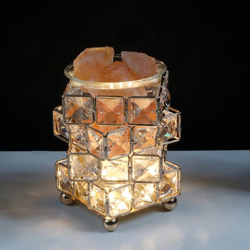 Lampe de sel et cristal, lueur cocooning – vue 2