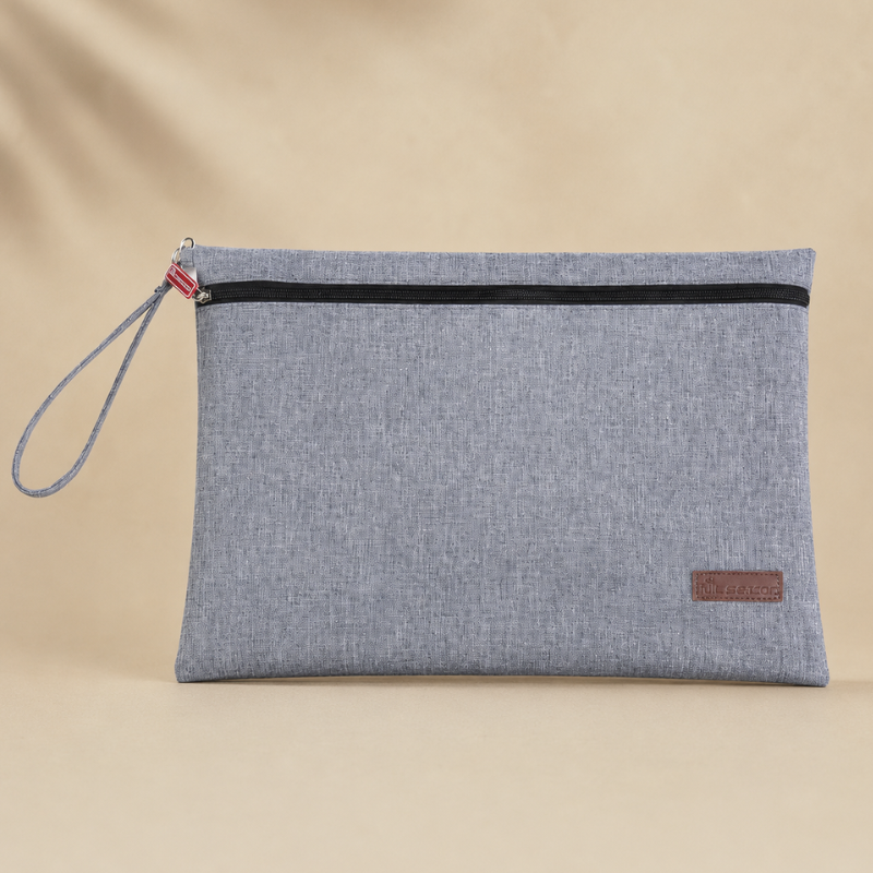 Pochette à accessoires de yoga, toile grise chinée