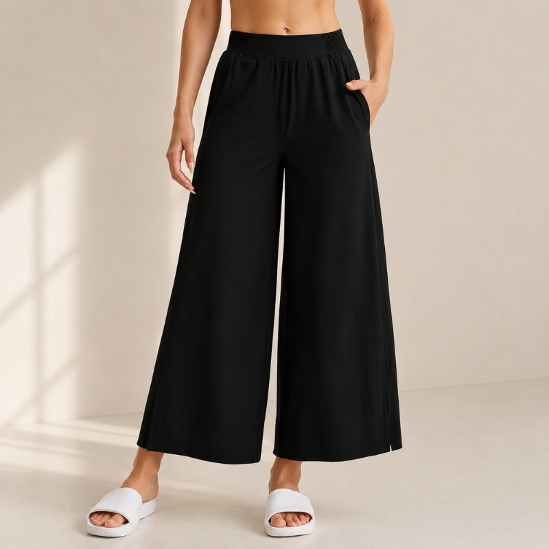 Pantalon de yoga large, taille élastiquée – vue 8