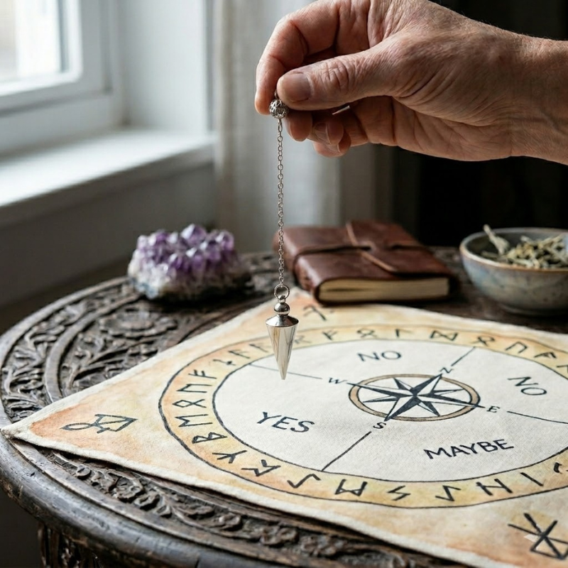 Pendule divinatoire en métal, pointe conique – vue 8