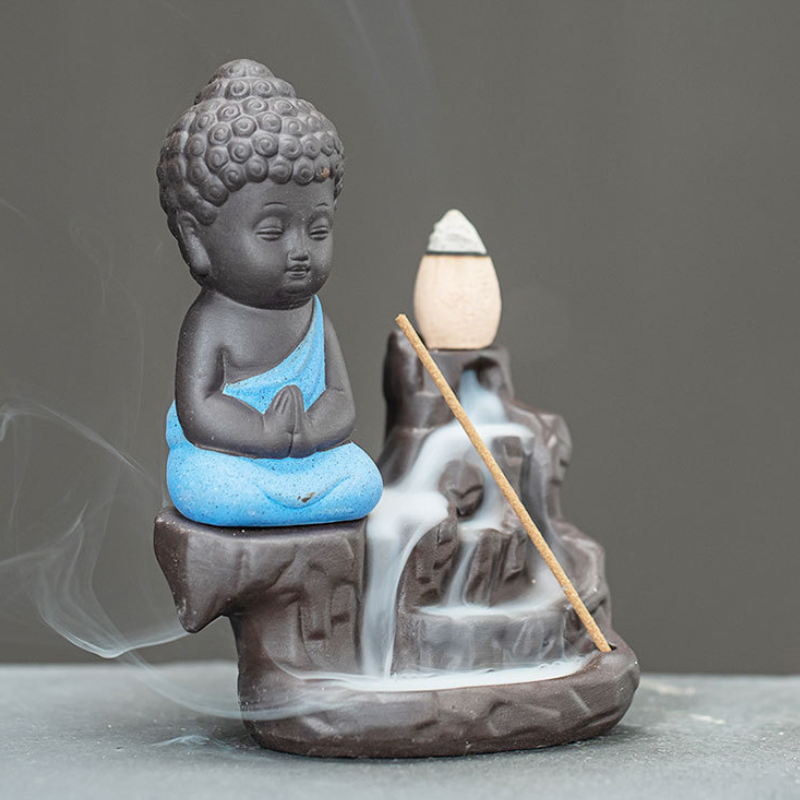 Porte-encens Bouddha à reflux, fumée cascade – vue 2