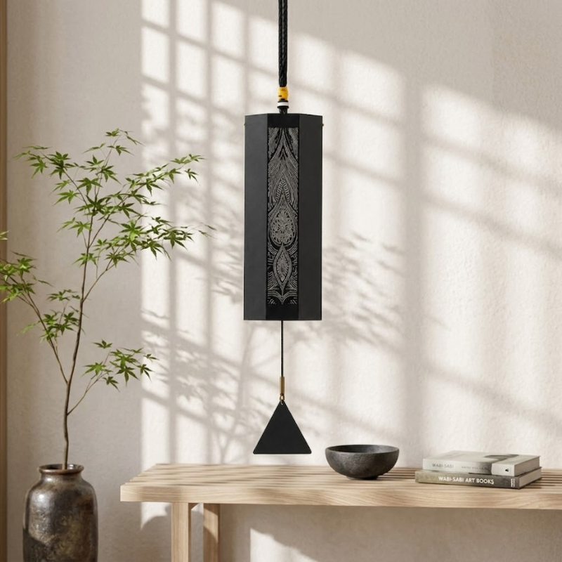 Carillon koshi en bambou, médaillon gravé – vue 6