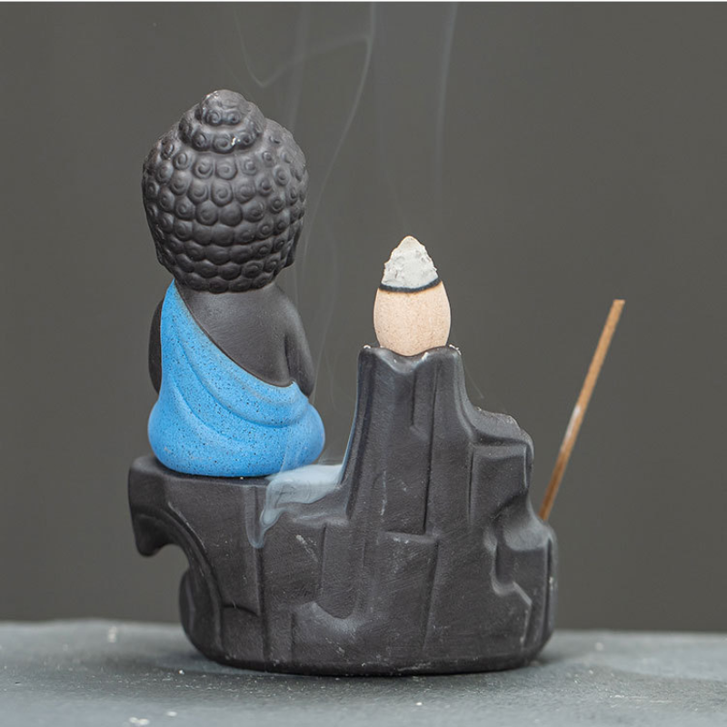 Porte-encens Bouddha à reflux, fumée cascade – vue 12