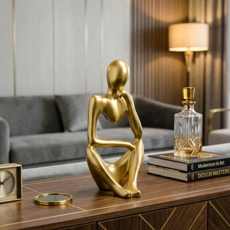 Statue zen Penseur, figurine méditation déco – vue 12