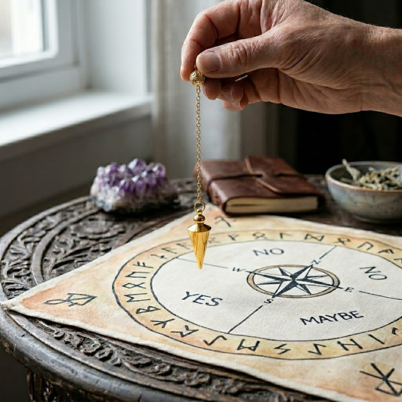 Pendule divinatoire en métal, pointe conique – vue 12