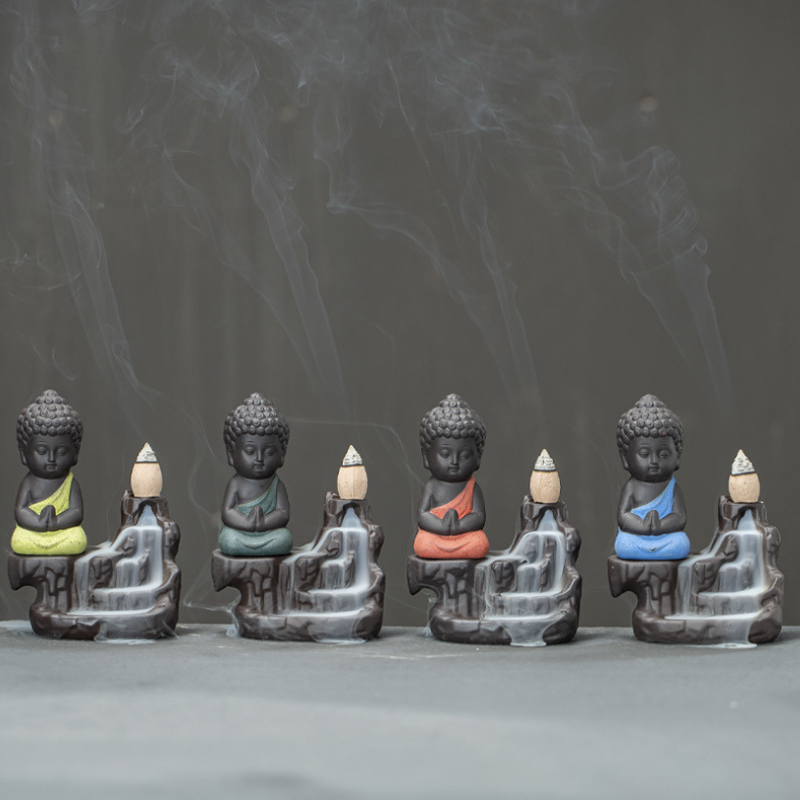 Porte-encens Bouddha à reflux, fumée cascade – vue 20