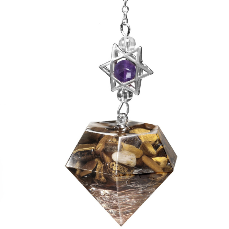 Pendule de divination améthyste, étoile à six branches – vue 19