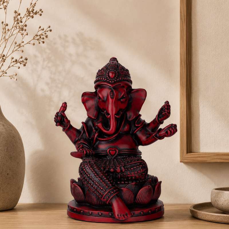 Statue Ganesh Bronze, Symbole de Bonne Fortune – vue 8