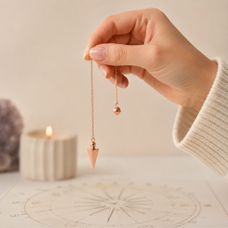 Pendule divinatoire en métal, pointe conique – vue 14