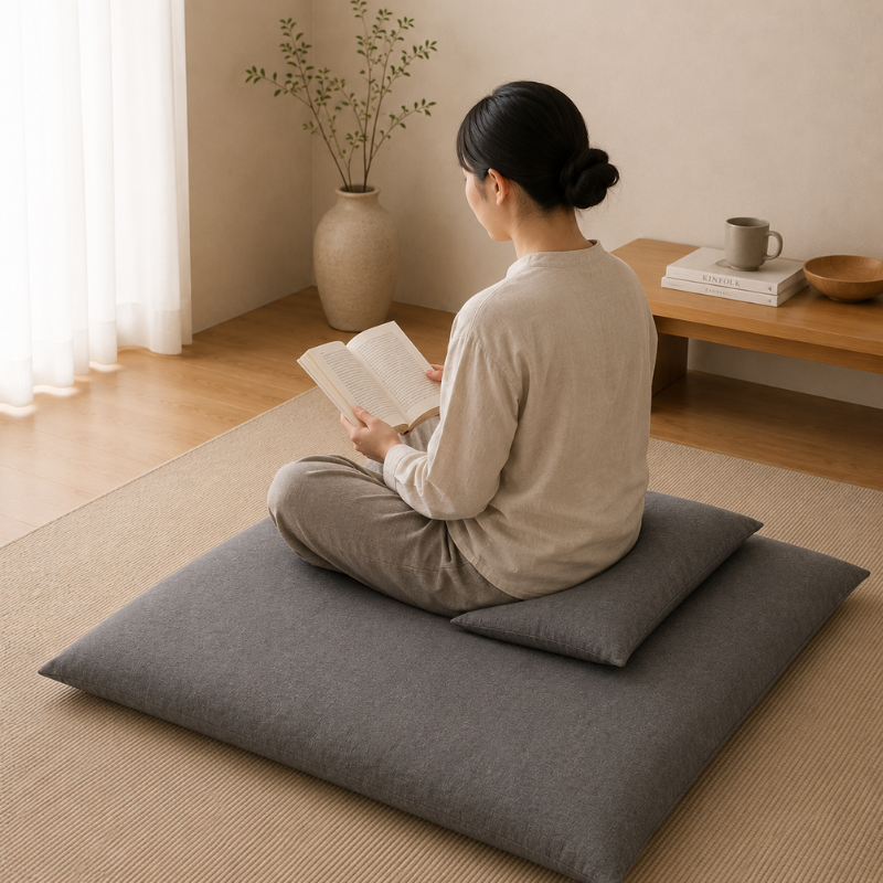 Zabuton, coussin de méditation au sol – vue 3