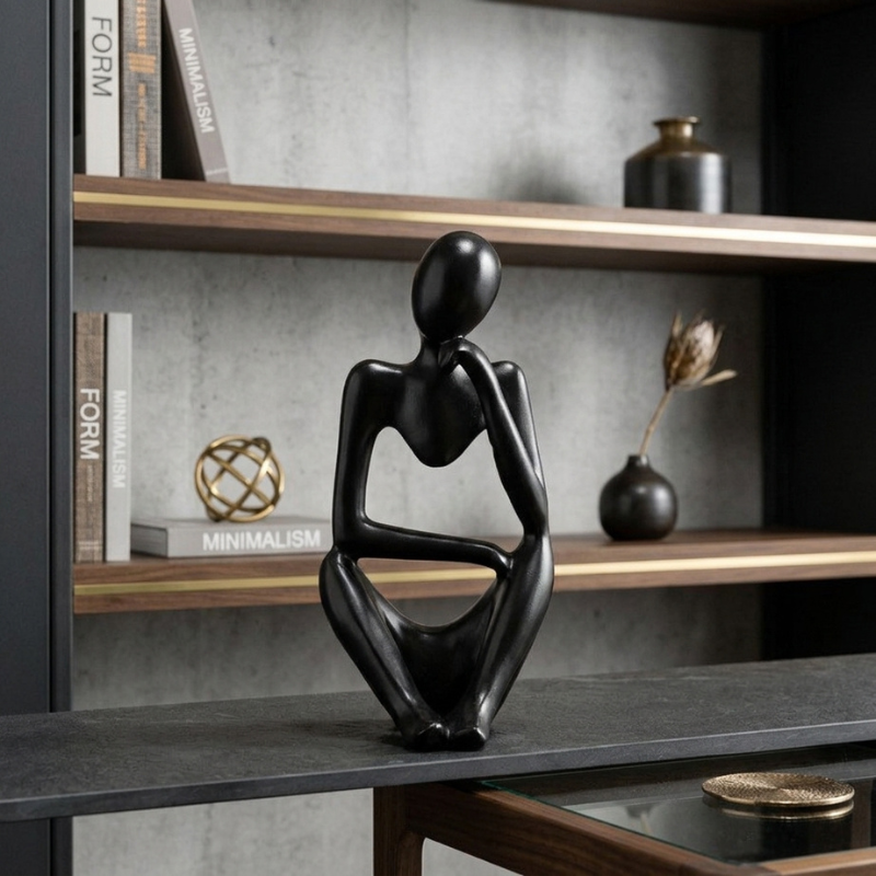 Statue zen Penseur, figurine méditation déco – vue 9