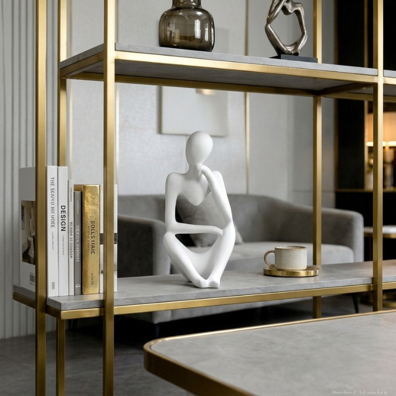 Statue zen Penseur, figurine méditation déco – vue 3