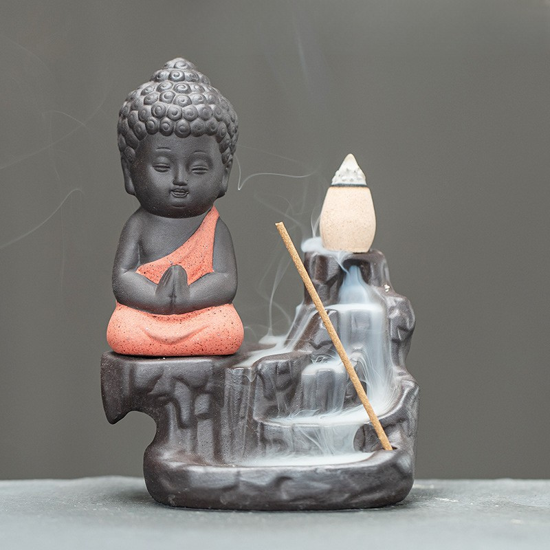 Porte-encens Bouddha à reflux, fumée cascade – vue 5