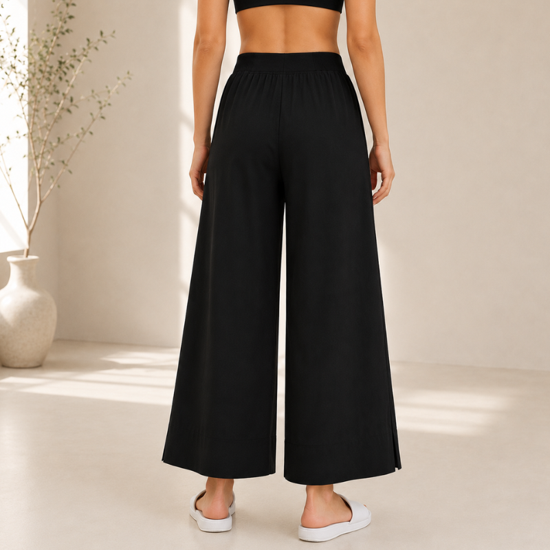 Pantalon de yoga large, taille élastiquée – vue 9