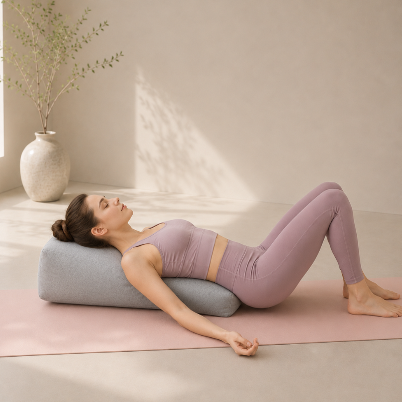 Bolster de yoga rectangulaire en tissu chiné – vue 14