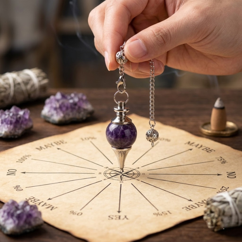 Pendule améthyste, divination et intuition – vue 3