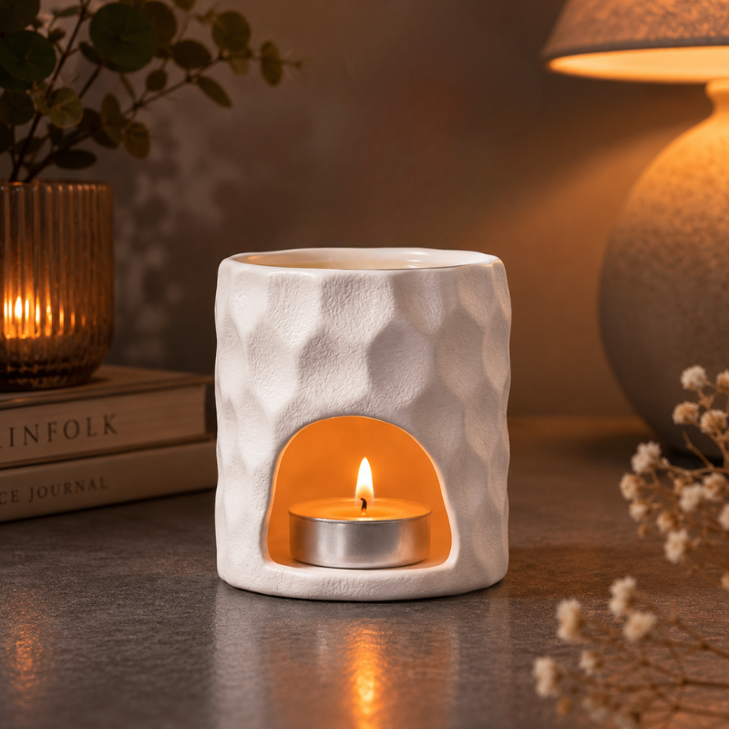 Brûle-parfum céramique pierre brute, diffuseur d'huiles – vue 14
