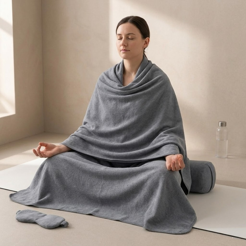 Couverture de yoga douce, gris ardoise – vue 6