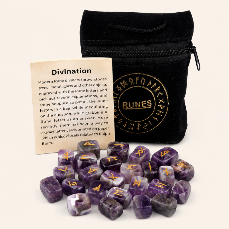 Runes divinatoires en pierre naturelle