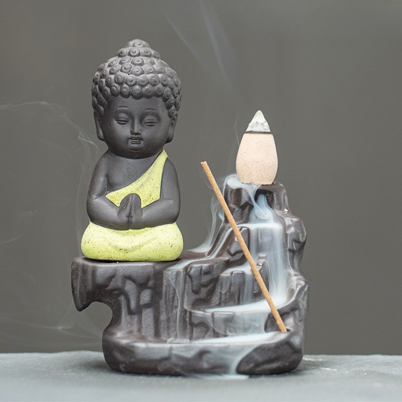 Porte-encens Bouddha à reflux, fumée cascade – vue 7