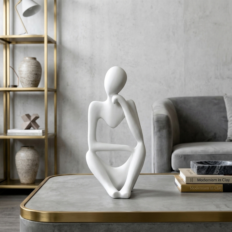 Statue zen Penseur, figurine méditation déco – vue 5