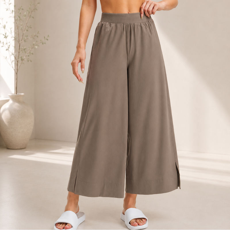 Pantalon de yoga large, taille élastiquée