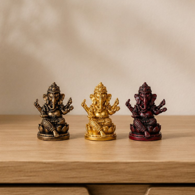 Statue Ganesh Bronze, Symbole de Bonne Fortune – vue 14