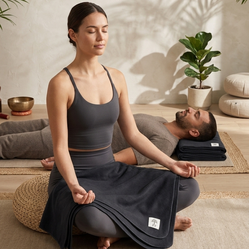 Couverture de yoga douce, pratique au sol et relaxation – vue 3