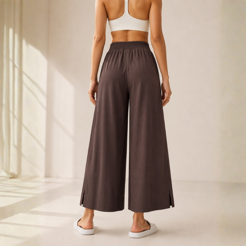 Pantalon de yoga large, taille élastiquée – vue 12