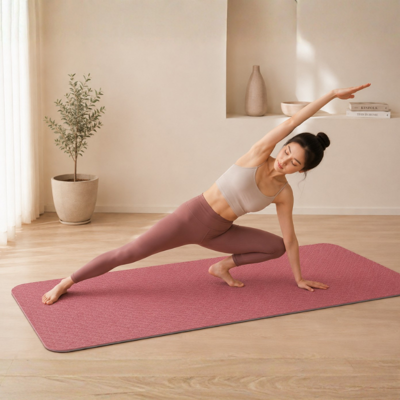 Tapis de yoga antidérapant bicolore – vue 6
