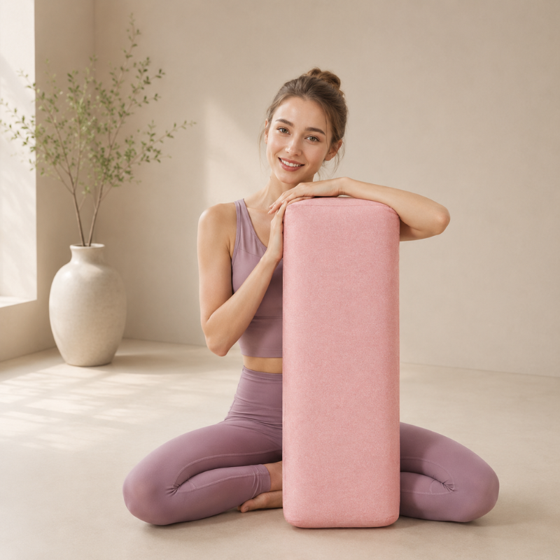 Bolster de yoga rectangulaire en tissu chiné – vue 5
