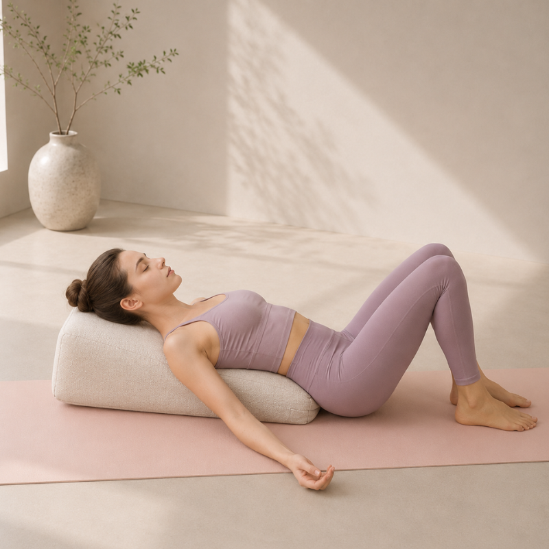 Bolster de yoga rectangulaire en tissu chiné – vue 16
