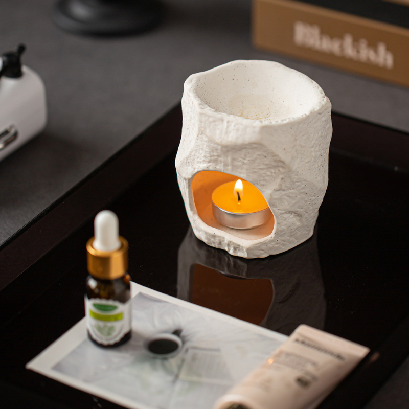 Brûle-parfum céramique pierre brute, diffuseur d'huiles – vue 2 Image