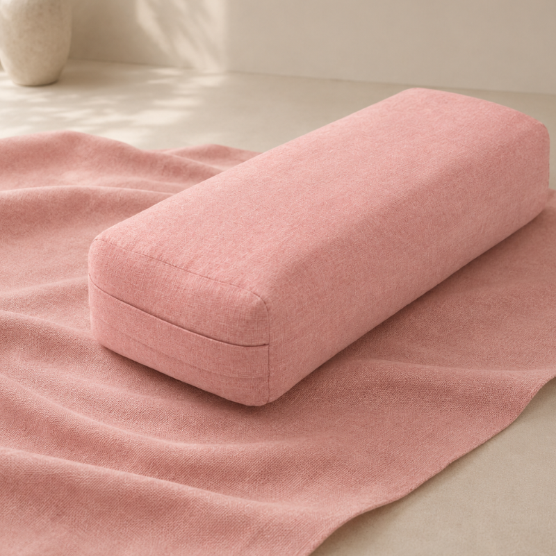 Bolster de yoga rectangulaire en tissu chiné – vue 2