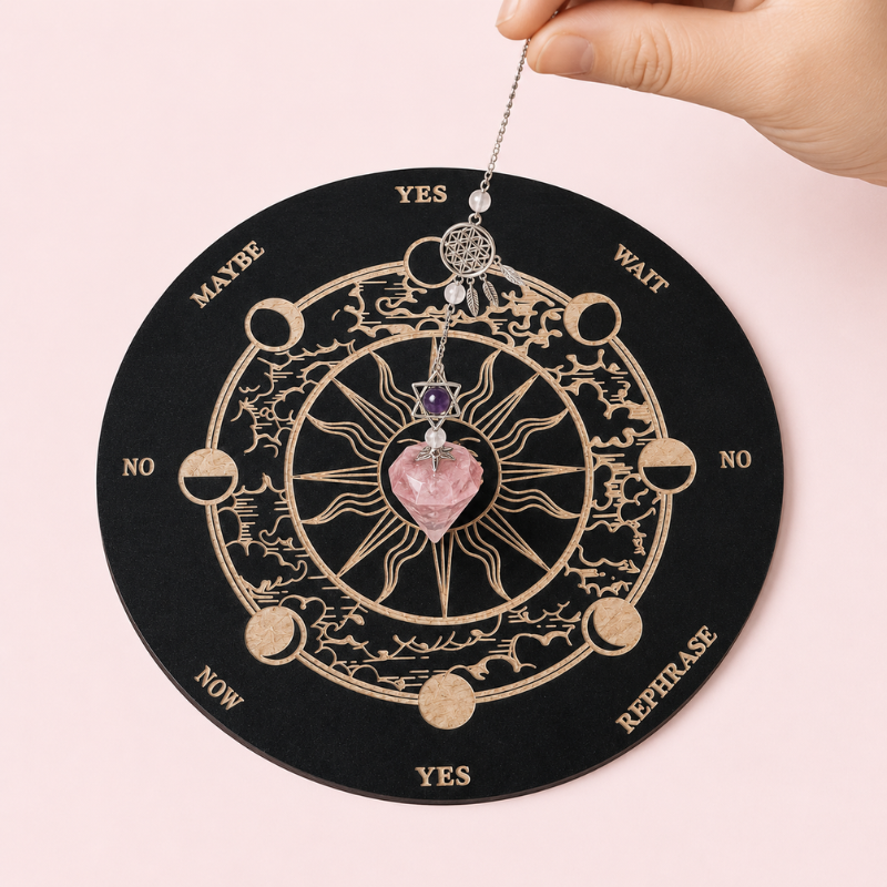 Planche de pendule, soleil et phases de lune – vue 2