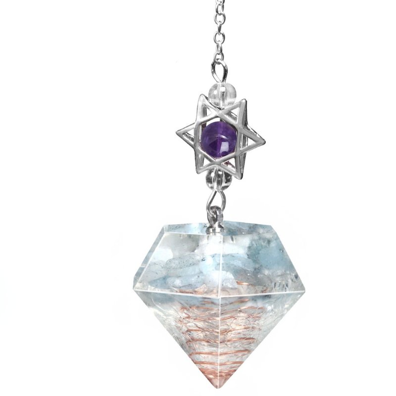 Pendule de divination améthyste, étoile à six branches – vue 39
