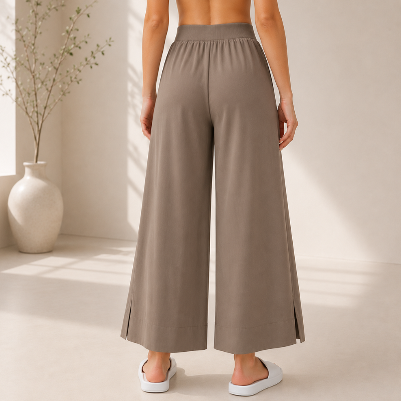Pantalon de yoga large, taille élastiquée – vue 2 Image