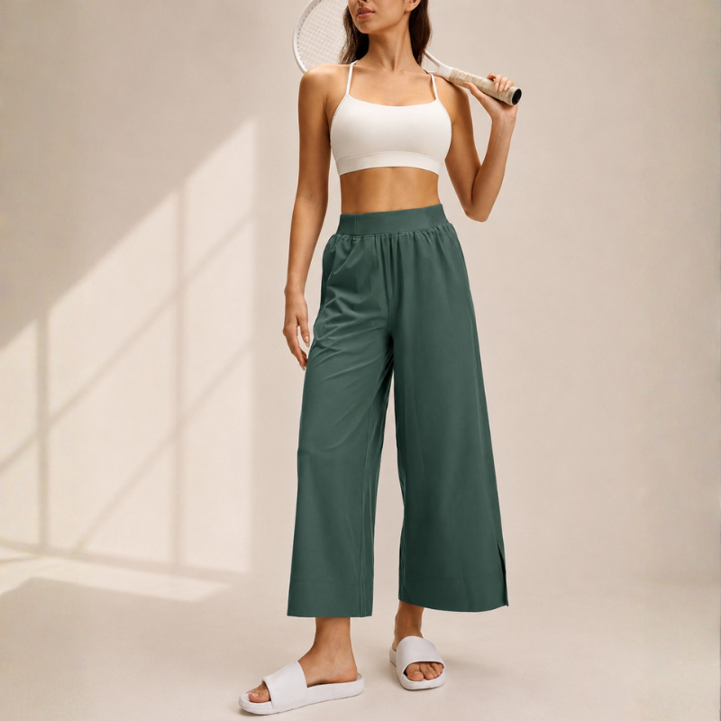 Pantalon de yoga large, taille élastiquée – vue 14