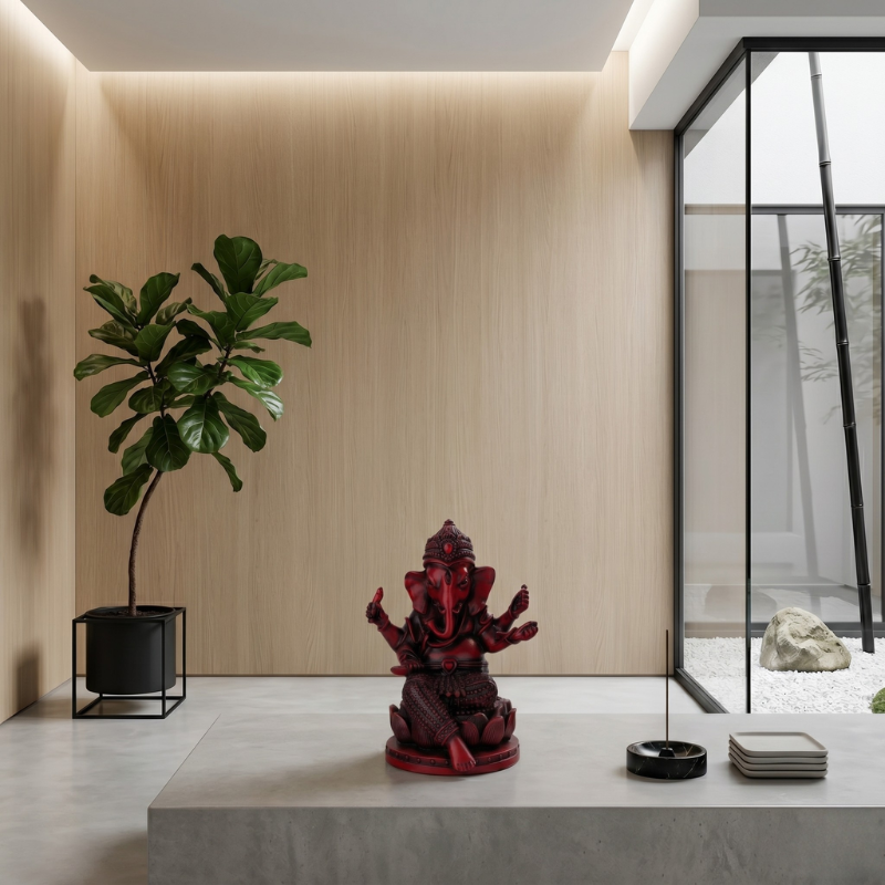 Statue Ganesh Bronze, Symbole de Bonne Fortune – vue 9