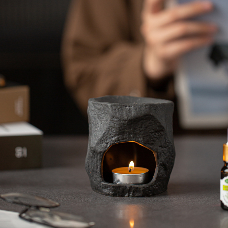 Brûle-parfum céramique pierre brute, diffuseur d'huiles – vue 12