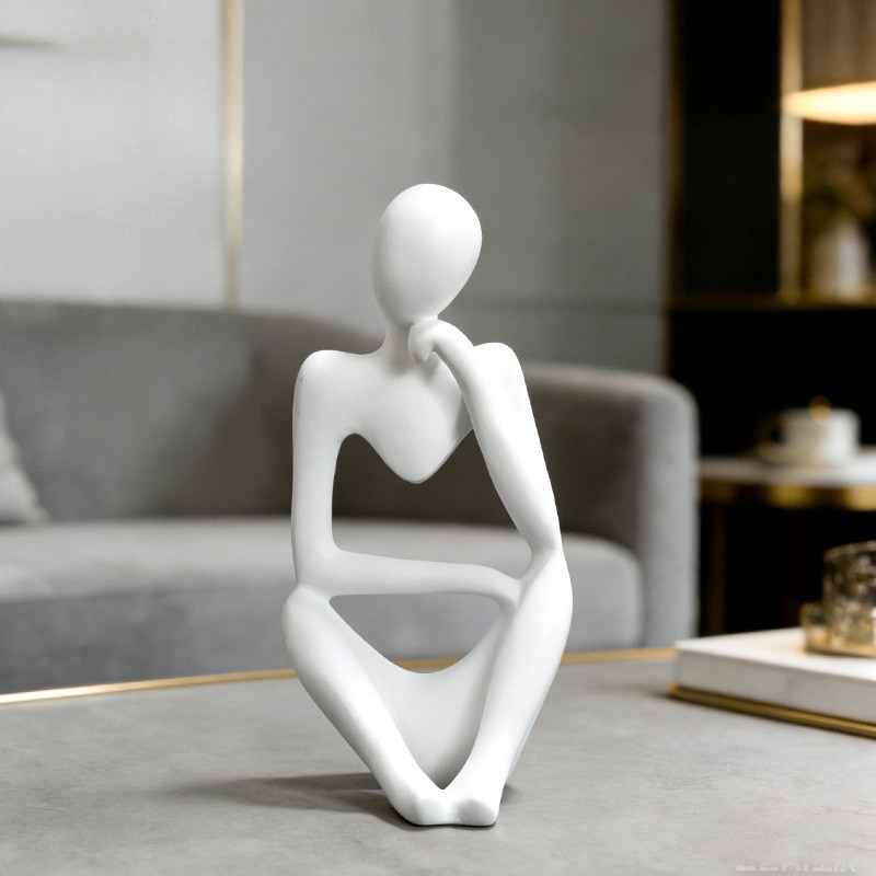 Statue zen Penseur, figurine méditation déco Image