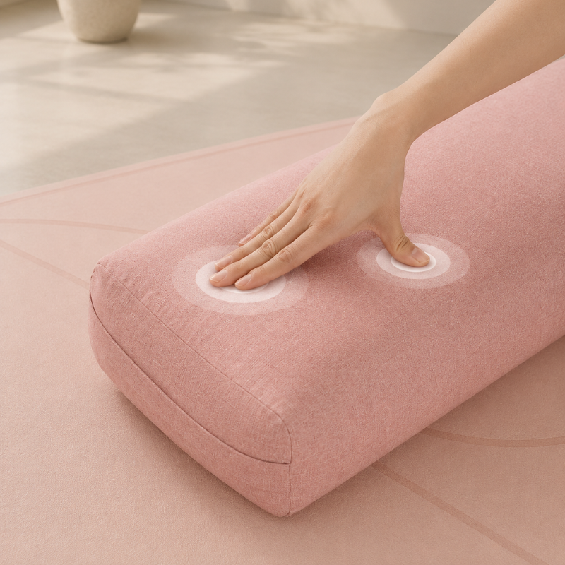 Bolster de yoga rectangulaire en tissu chiné – vue 3