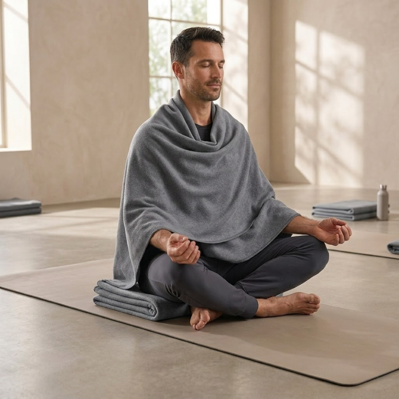 Couverture de yoga douce, gris ardoise – vue 8