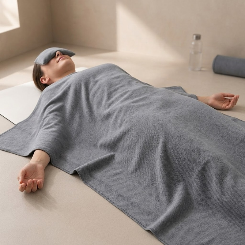 Couverture de yoga douce, gris ardoise – vue 7